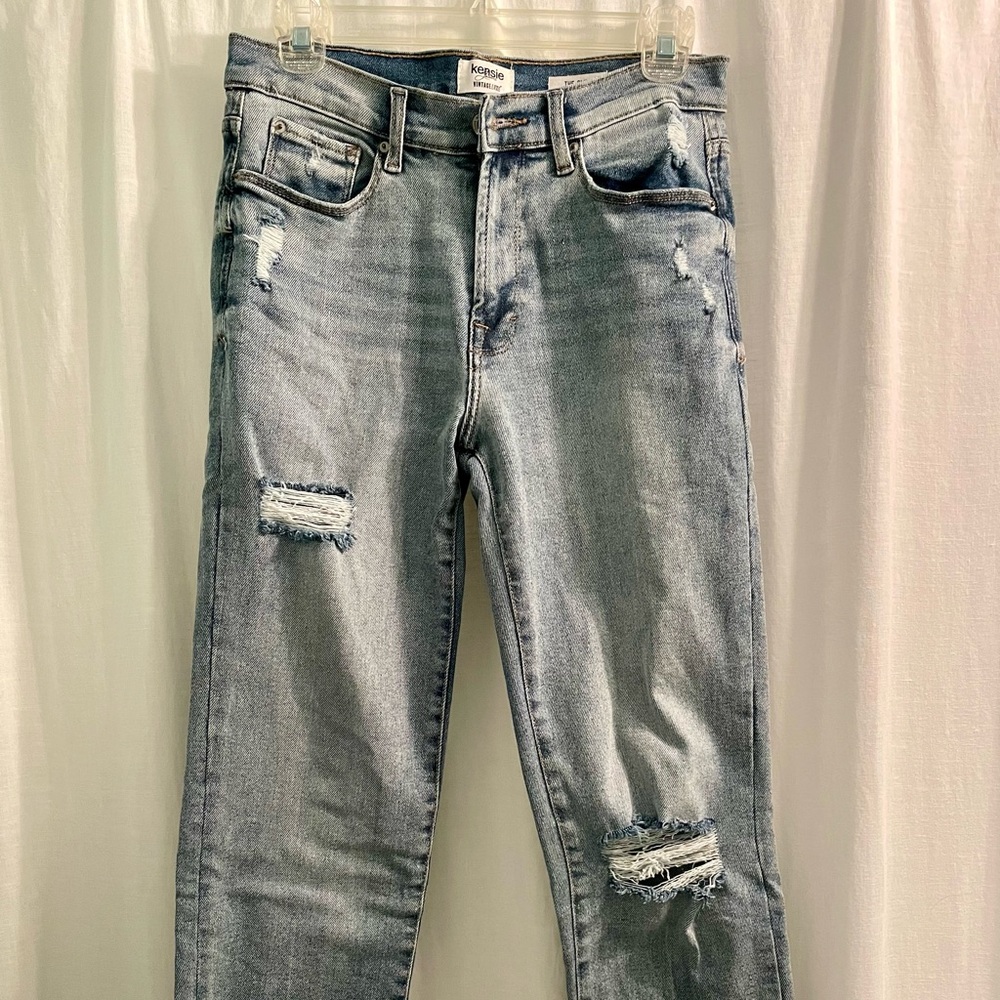 Kensie VintageLuxe Slim Blue Distressed Jeans